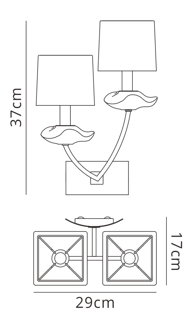 Akira Polished Chrome-Black Wall Lights Mantra Armed Wall Lights